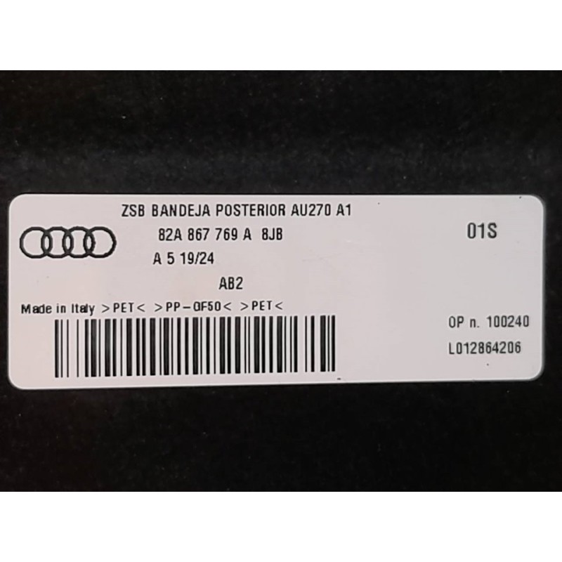 Recambio de bandeja trasera para audi a1 sportback (gba) 30 tfsi adrenalin referencia OEM IAM 82A867769A 2