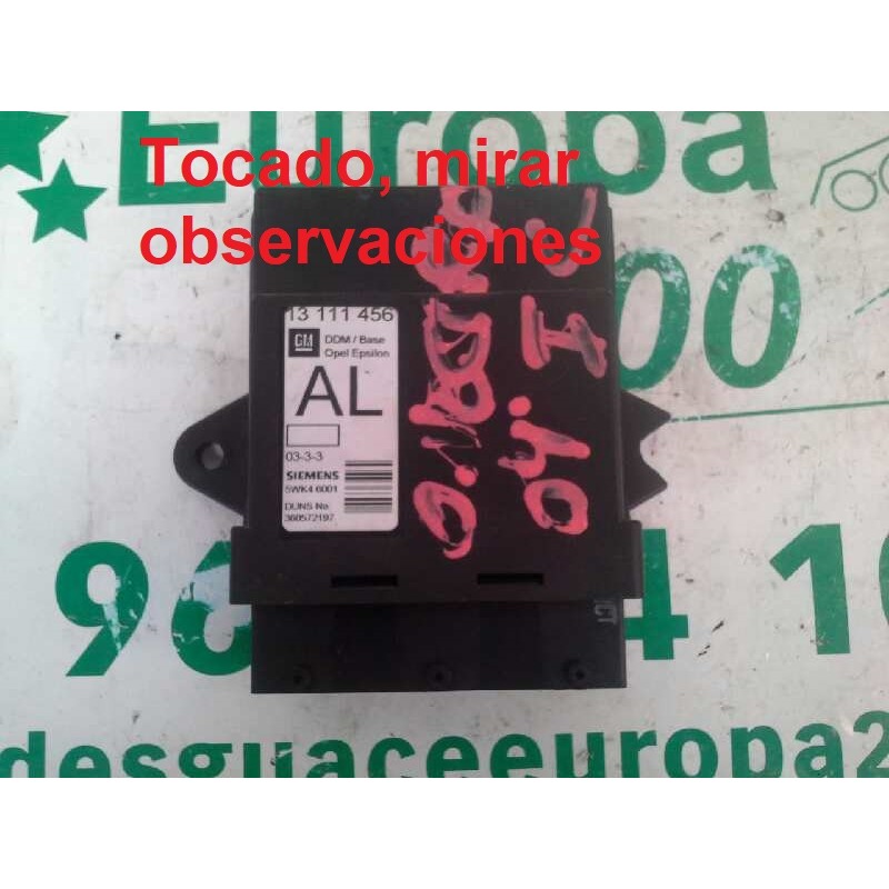 Recambio de centralita check control para opel vectra c berlina referencia OEM IAM 5WK46001 13111456 GM