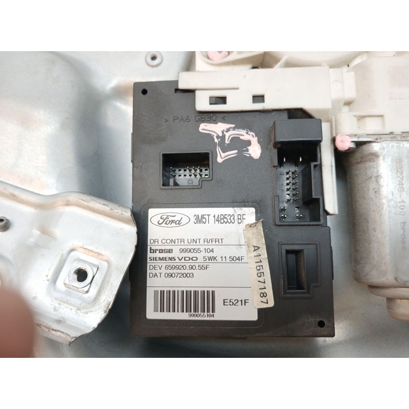 Recambio de elevalunas delantero derecho para ford focus c-max (dm2) 2.0 tdci referencia OEM IAM 3M5T14B533B5 3M51R203A28MN - Negro 3