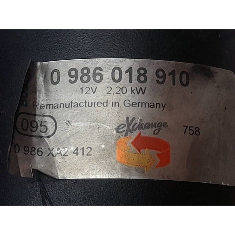 Recambio de motor arranque para volvo s60 berlina d5 referencia OEM IAM 0986018910 0986XA2412 BOSCH 2