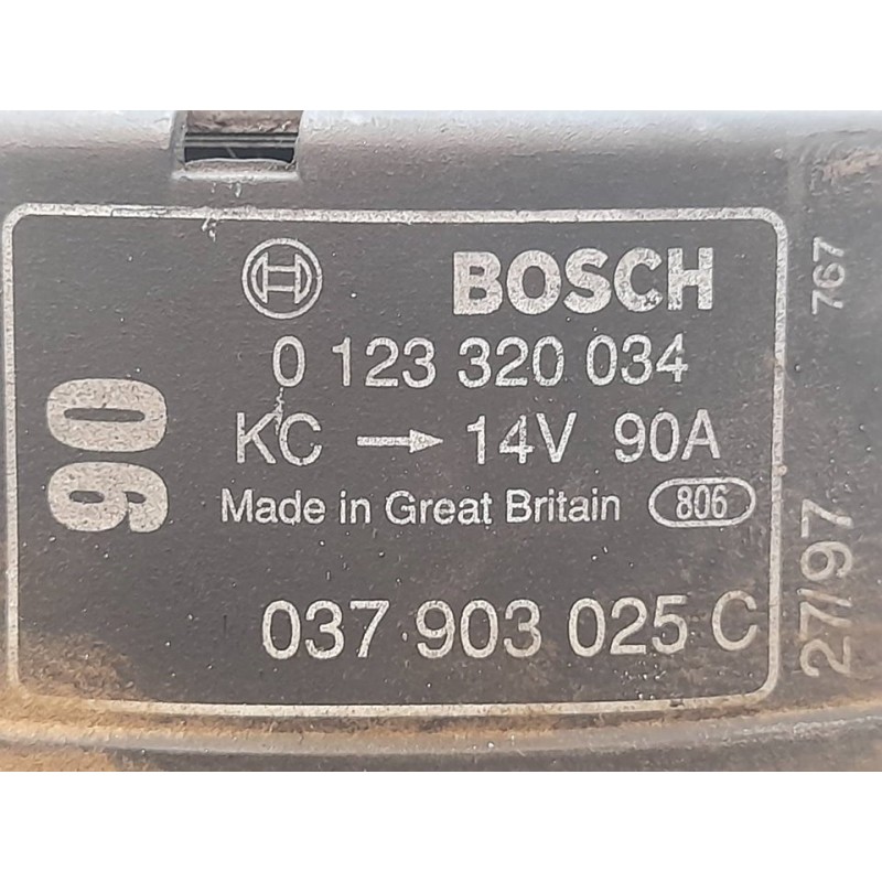 Recambio de alternador para audi a3 (8l) 1.6 ambition referencia OEM IAM 0123320034 037903025C BOSCH - Negro 3