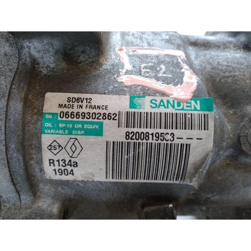 Recambio de compresor aire acondicionado para renault twingo acces referencia OEM IAM 8200819568 1904 SANDEN 2