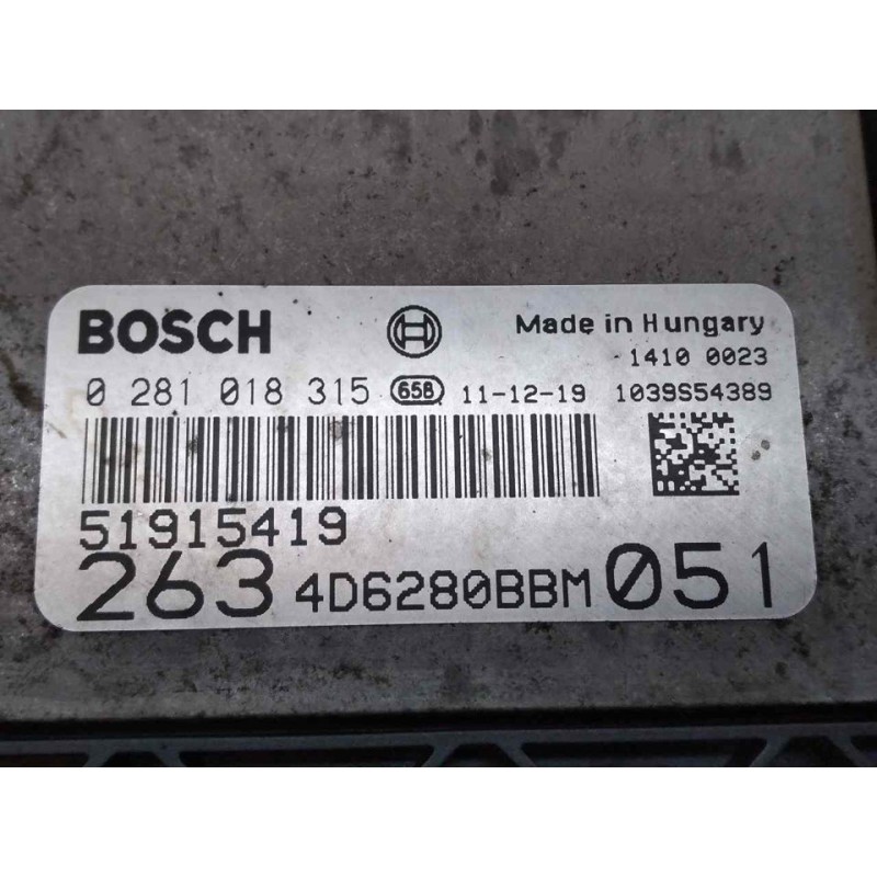 Recambio de centralita motor uce para fiat doblo easy referencia OEM IAM 0281018315 51915419 BOSCH - Blanco 2