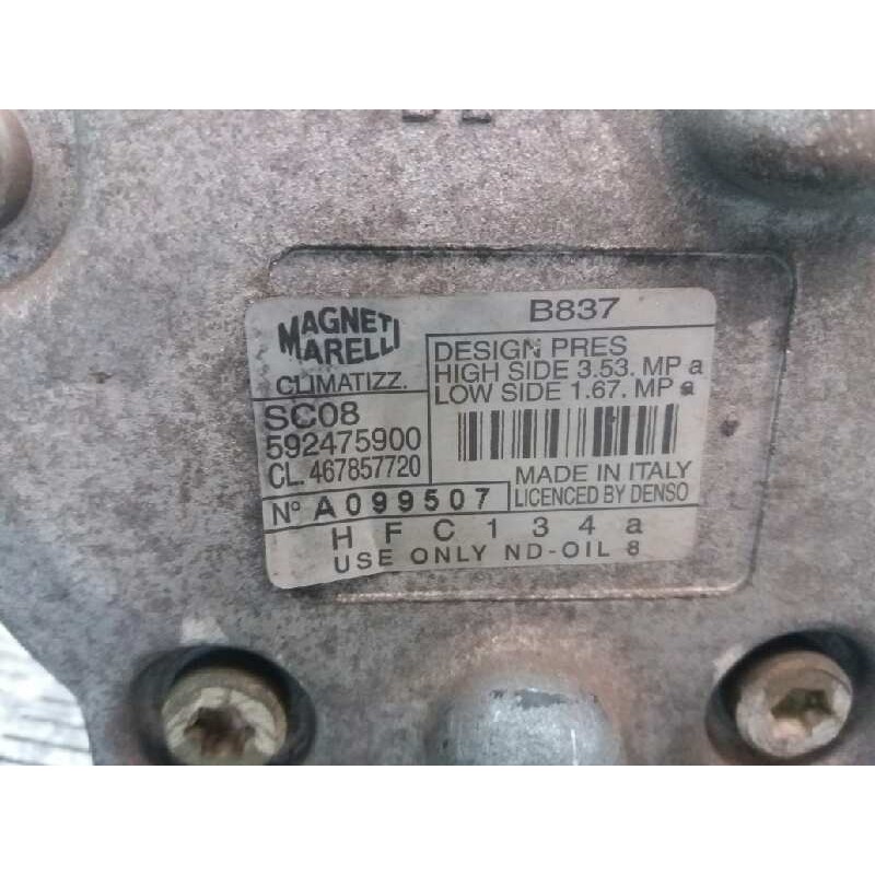 Recambio de compresor aire acondicionado para fiat punto berlina (188) 1.2 16v sporting referencia OEM IAM 592475900 B837 A09950 - Rojo 3