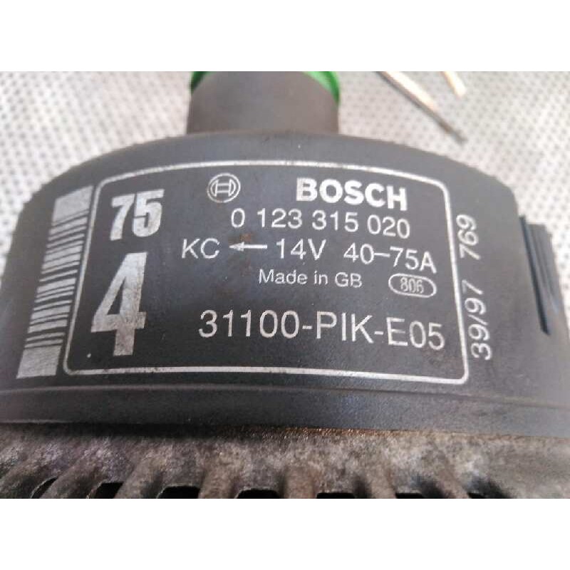 Recambio de alternador para honda civic berlina 3/4 (ej/ek) referencia OEM IAM 0123315020 61818 BOSCH 2