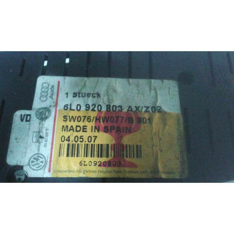 Recambio de cuadro instrumentos para seat ibiza (6l1) 1.4 tdi referencia OEM IAM 6L0920803AX 123824 VDO 2
