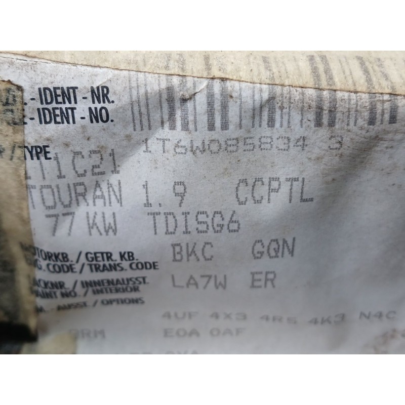 Recambio de caja cambios para volkswagen touran (1t1, 1t2) 1.9 tdi referencia OEM IAM GQN  