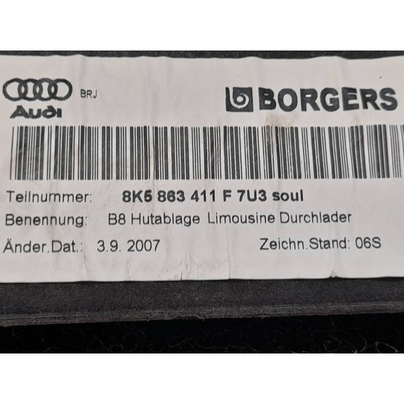 Recambio de bandeja trasera para audi a4 ber. (b8) básico quattro referencia OEM IAM 8K5863411F - Azul 2