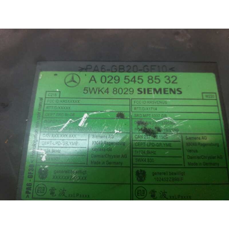 Recambio de centralita check control para mercedes-benz clase s (w220) berlina 500 (220.075) referencia OEM IAM A0295458532 5WK4 - Negro 2