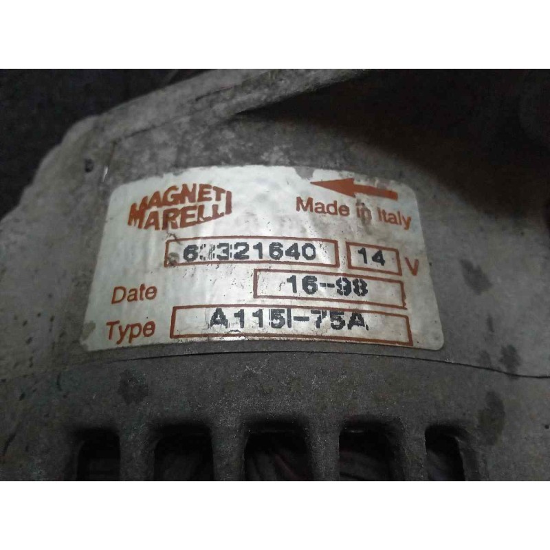 Recambio de alternador para fiat brava (182) 1.4 12v cat referencia OEM IAM 63321640 A115I MAGNETIMARELLI - Blanco 6
