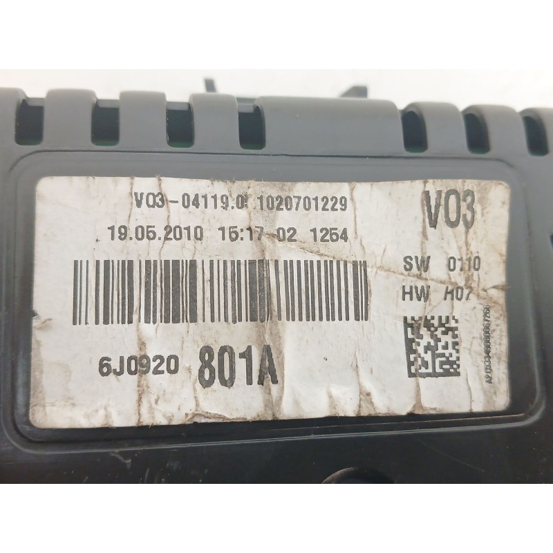 Recambio de cuadro instrumentos para seat ibiza (6j5) reference referencia OEM IAM 6J0920801A - Negro 2