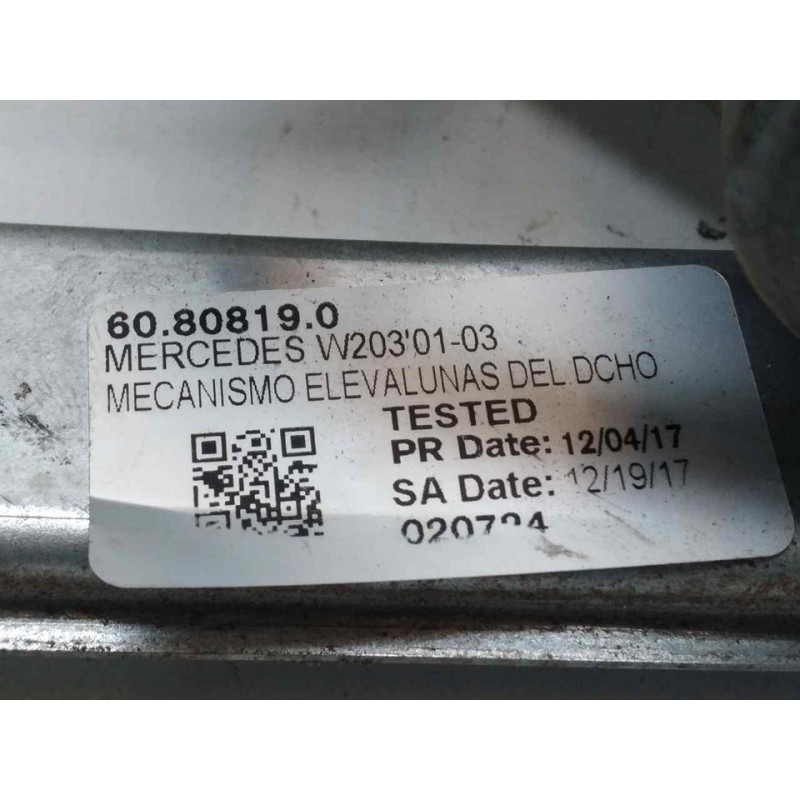 Recambio de elevalunas delantero derecho para mercedes-benz clase c (w203) berlina 220 cdi (203.006) referencia OEM IAM 60808190 3