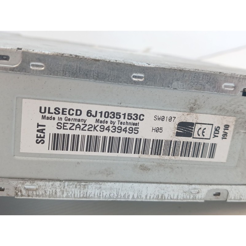 Recambio de sistema audio / radio cd para seat ibiza (6j5) reference referencia OEM IAM 6J1035153C - Negro 2