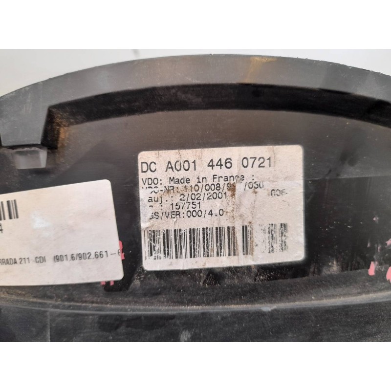 Recambio de cuadro instrumentos para mercedes-benz sprinter 02.00  caja cerrada 211 cdi (901.6/902.661-662) referencia OEM IAM 0 - Blanco 6