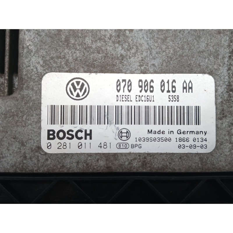 Recambio de centralita motor uce para volkswagen touareg (7la) tdi v10 referencia OEM IAM 0281011481 060906016A - Blanco 2