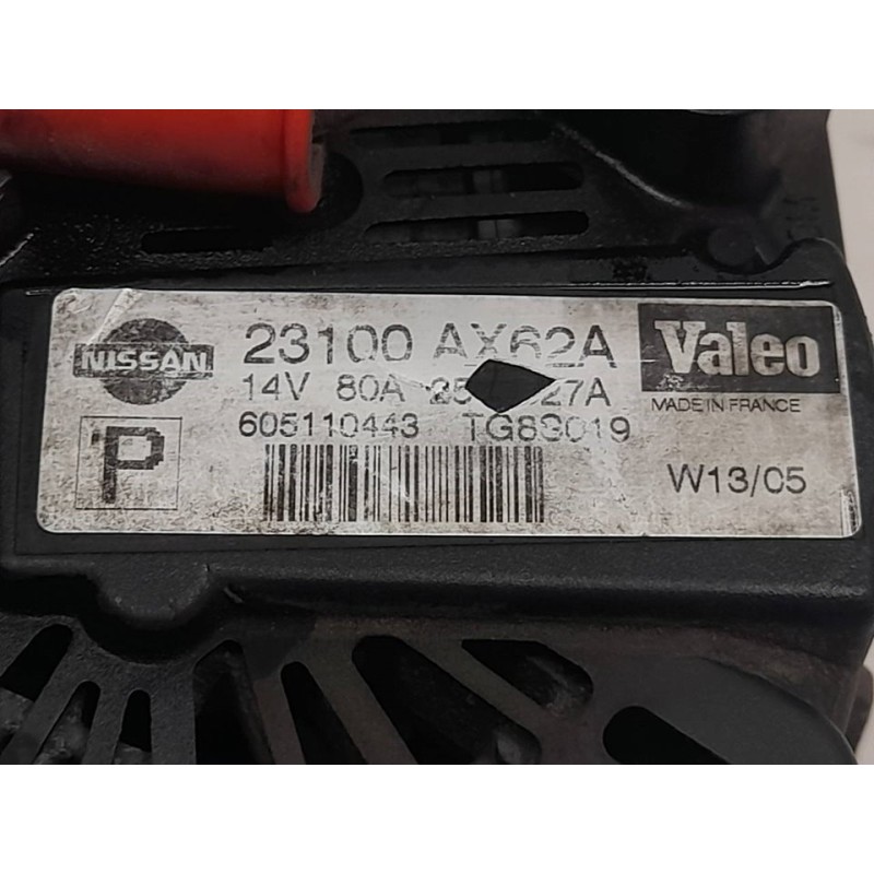 Recambio de alternador para nissan micra (k12e) tekna referencia OEM IAM 23100AX62A 2542927A VALEO 3