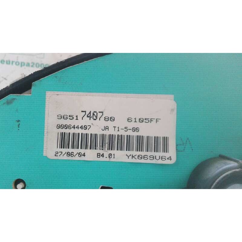 Recambio de cuadro instrumentos para peugeot 206 berlina 1.4 referencia OEM IAM 9651740780  JAEGER - Gris 3