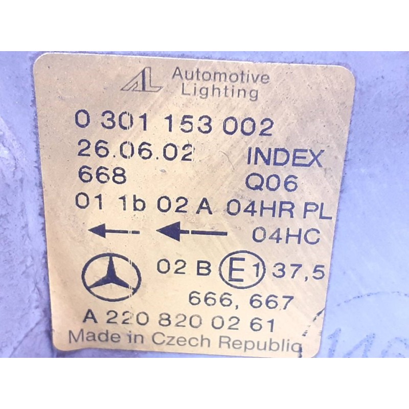 Recambio de faro derecho para mercedes-benz clase s (w220) berlina 500 (220.075) referencia OEM IAM A2208200161 - Negro 4