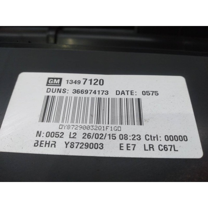 Recambio de calefaccion entera normal para opel astra j lim. excellence referencia OEM IAM 13497120 2