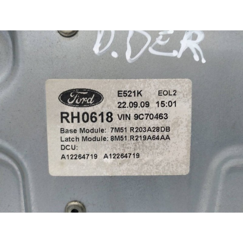 Recambio de elevalunas delantero derecho para ford kuga (cbv) trend referencia OEM IAM 7M5T14B533CE 7M51R203A28DB - Negro 2