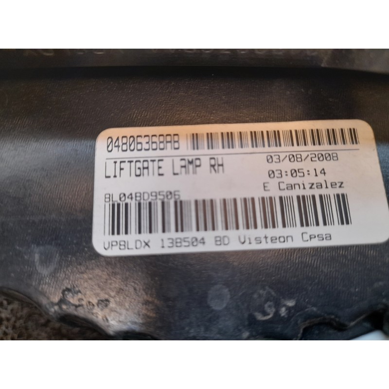 Recambio de piloto trasero derecho interior para dodge journey sxt referencia OEM IAM 04806364B - Rojo 3