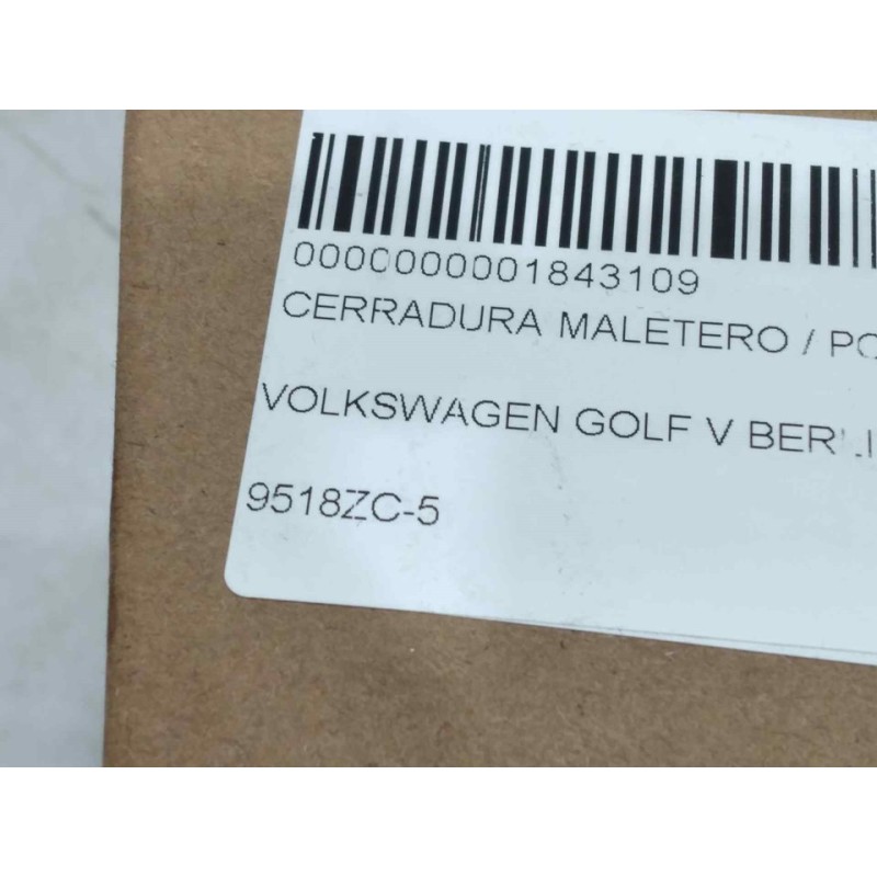 Recambio de cerradura maletero / porton para volkswagen golf v berlina (1k1) conceptline (e) referencia OEM IAM 9518ZC5 2