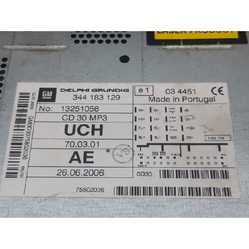 Recambio de sistema audio / radio cd para opel zafira b cosmo referencia OEM IAM 344183129 - Gris 2