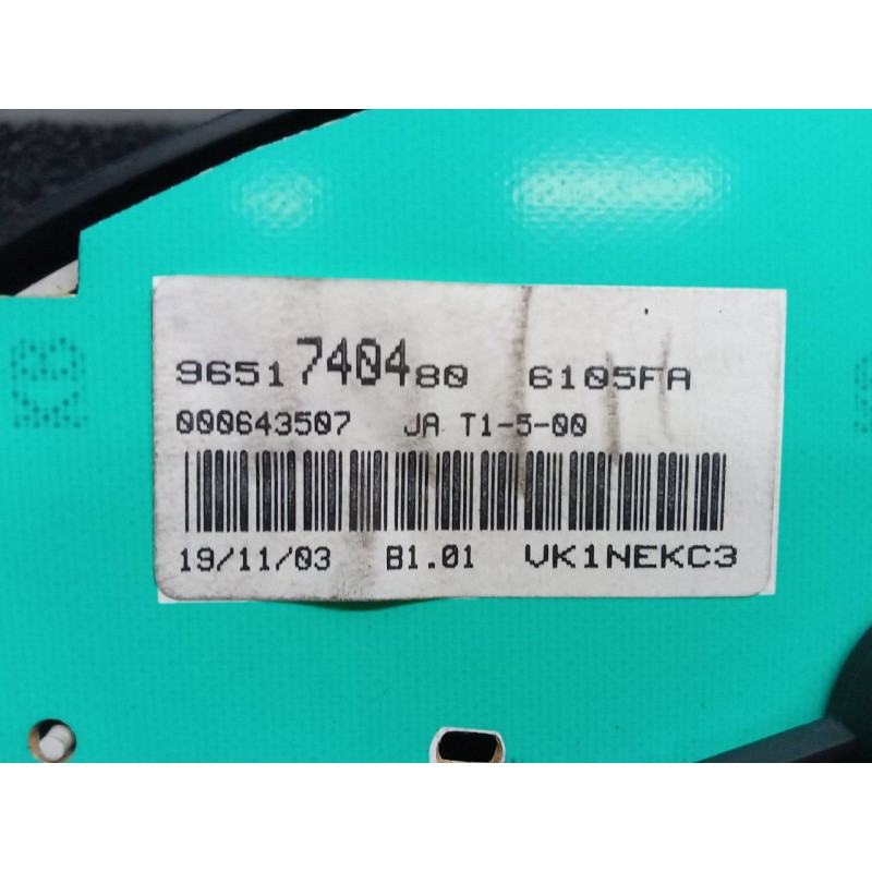 Recambio de cuadro instrumentos para peugeot 206 berlina xs clim referencia OEM IAM 9651740480 - Negro 3