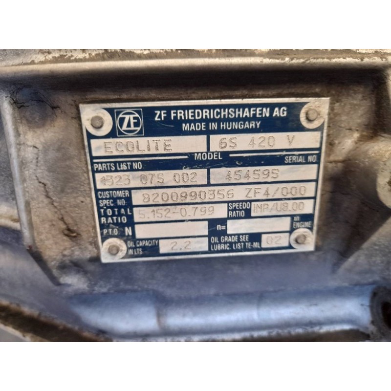 Recambio de caja cambios para renault master kipper l3h1 3,5t referencia OEM IAM 8200990356 1323075002 ZF4000 - Blanco 4