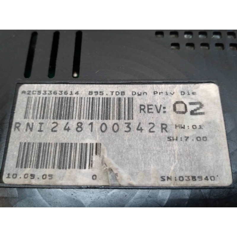 Recambio de cuadro instrumentos para renault megane iii berlina 5 p expression referencia OEM IAM 248100342R 3