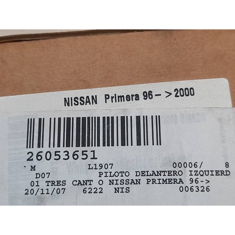 Recambio de piloto delantero izquierdo para nissan primera berlina (p11) referencia OEM IAM 26053651 67688 2