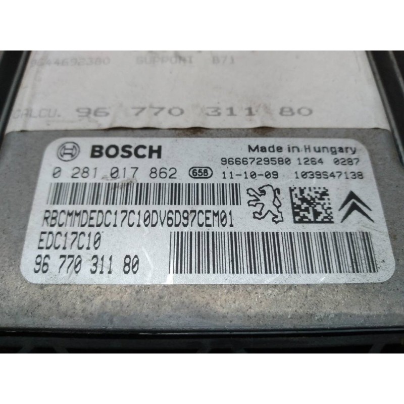 Recambio de centralita motor uce para citroën c4 lim. seduction referencia OEM IAM 9677031180 0281017862 BOSCH - Blanco 2