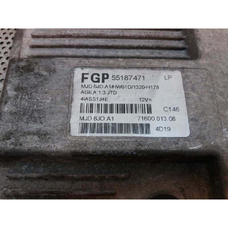 Recambio de centralita motor uce para opel agila 1.3 16v cdti cat (z 13 dt / ln9) referencia OEM IAM 55187471  MAGNETTI MARELLI - Azul 3