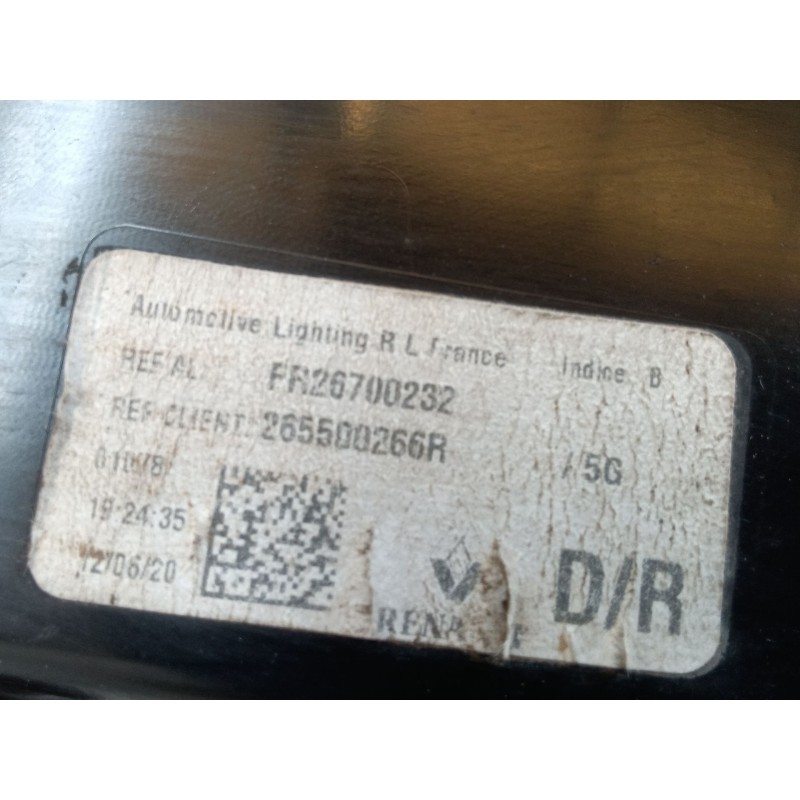 Recambio de piloto trasero derecho interior para renault megane iv grandtour limited referencia OEM IAM 265500266R - Blanco 2