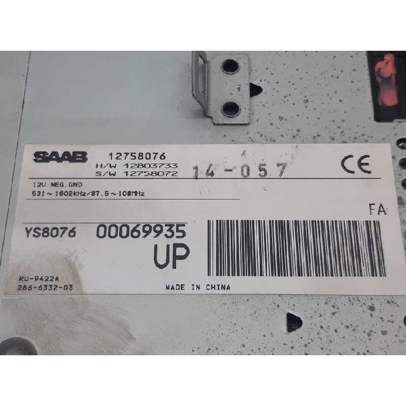 Recambio de cargador cd para saab 9-3 berlina 1.9 tid vector (i/d) referencia OEM IAM 12758076 YS807600069935 - Rojo 9