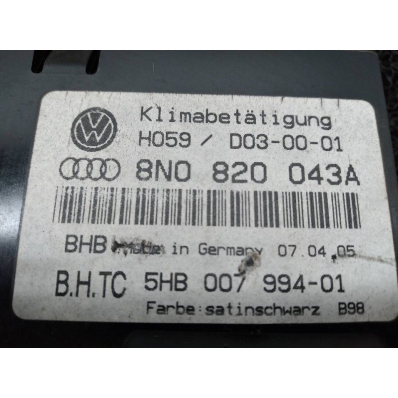 Recambio de mando climatizador para audi tt (8n3/8n9) 1.8 t roadster (132kw) referencia OEM IAM 8N0820043A 5HB00799401 3