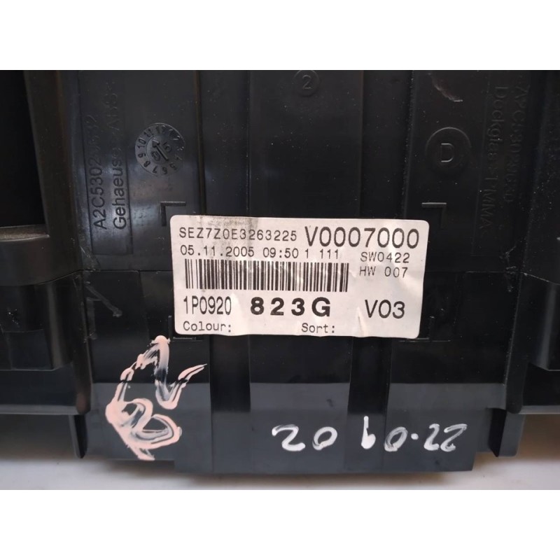 Recambio de cuadro instrumentos para seat leon (1p1) reference referencia OEM IAM 1P0920823G - Negro 6