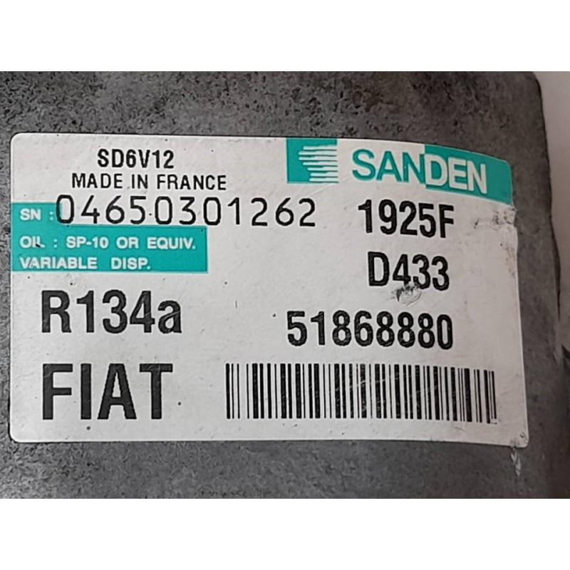 Recambio de compresor aire acondicionado para fiat doblo easy referencia OEM IAM 1925F 04650301262 SANDEM - Blanco 3