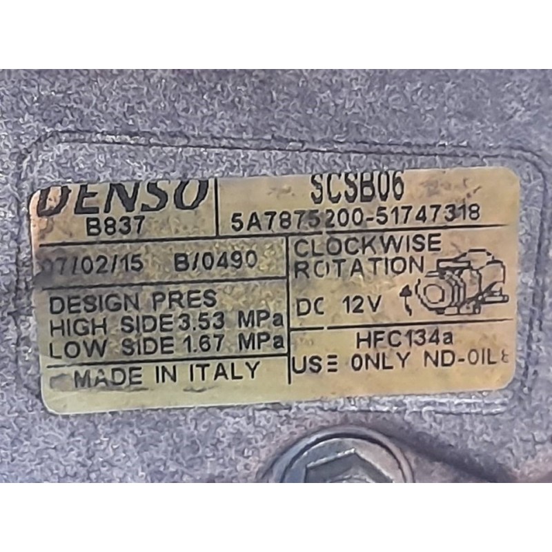 Recambio de compresor aire acondicionado para lancia musa (184) 1.4 16v oro referencia OEM IAM B837 6