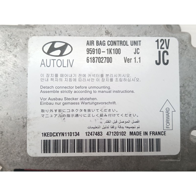 Recambio de centralita airbag para hyundai ix20 gls comfort referencia OEM IAM 959101K100 618702700 - Blanco 2