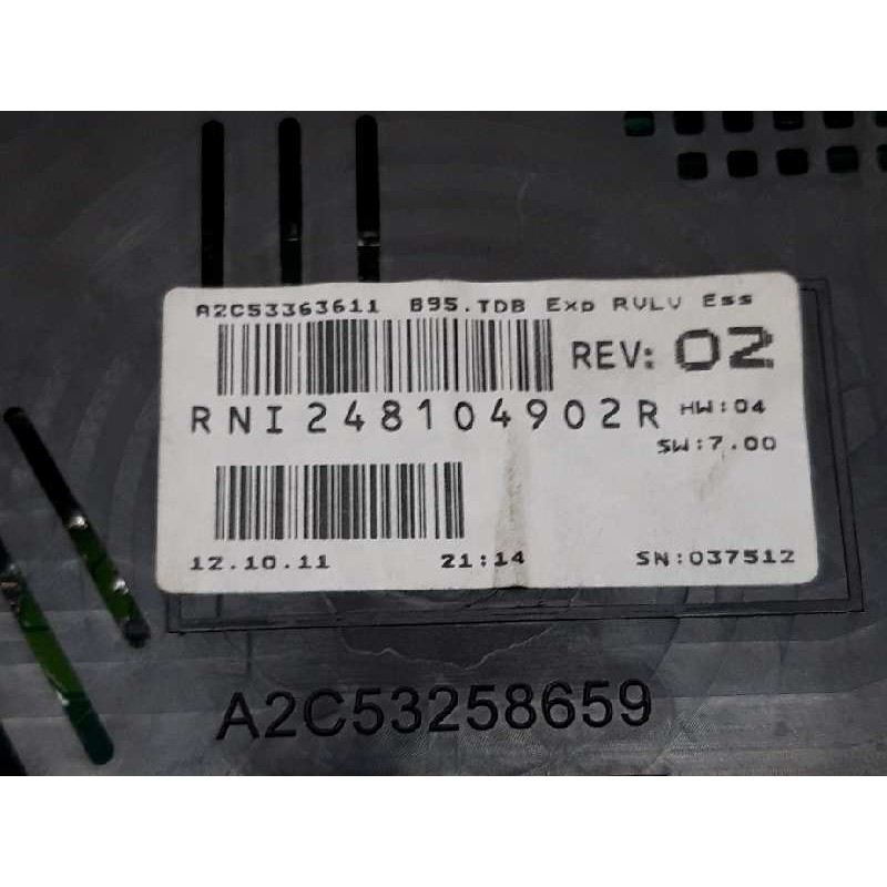 Recambio de cuadro instrumentos para renault megane iii berlina 5 p dynamique referencia OEM IAM A2C53363611 RNI248104902R - Blanco 5