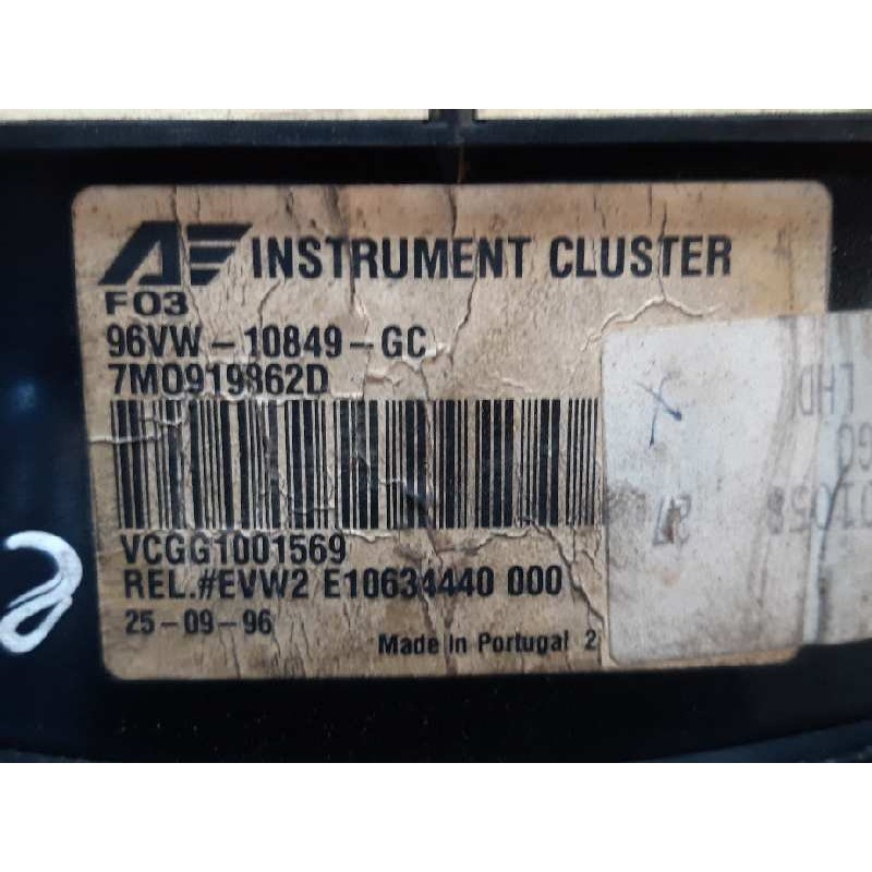 Recambio de cuadro instrumentos para seat alhambra (7v8) se referencia OEM IAM 96VW10849GC 7M0919862D 4