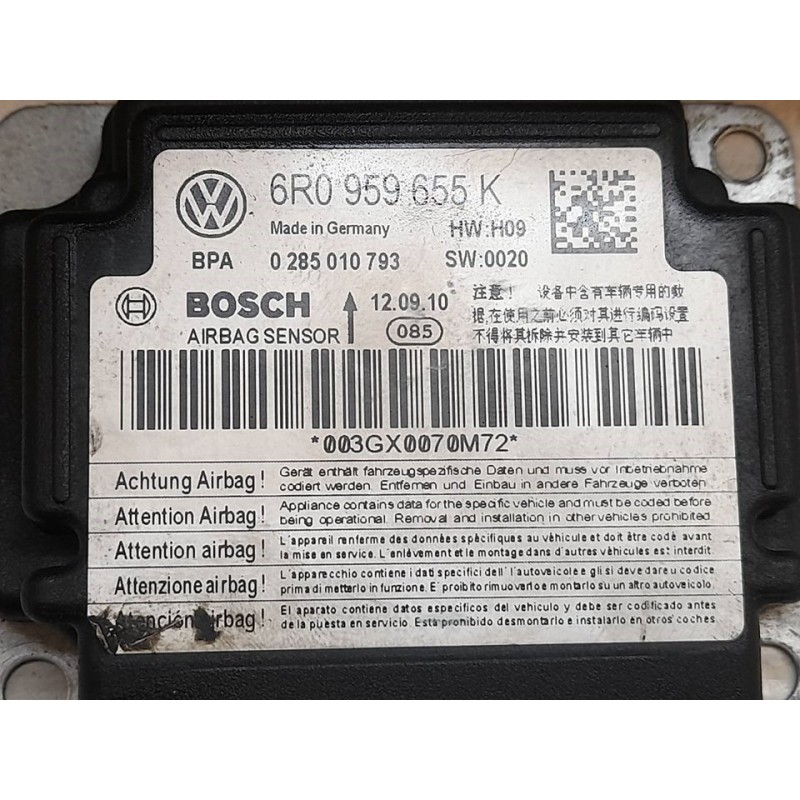 Recambio de kit airbag para volkswagen polo (6r1) sport referencia OEM IAM 6R0959655K 6R0880201D 6R880204 - Negro 4