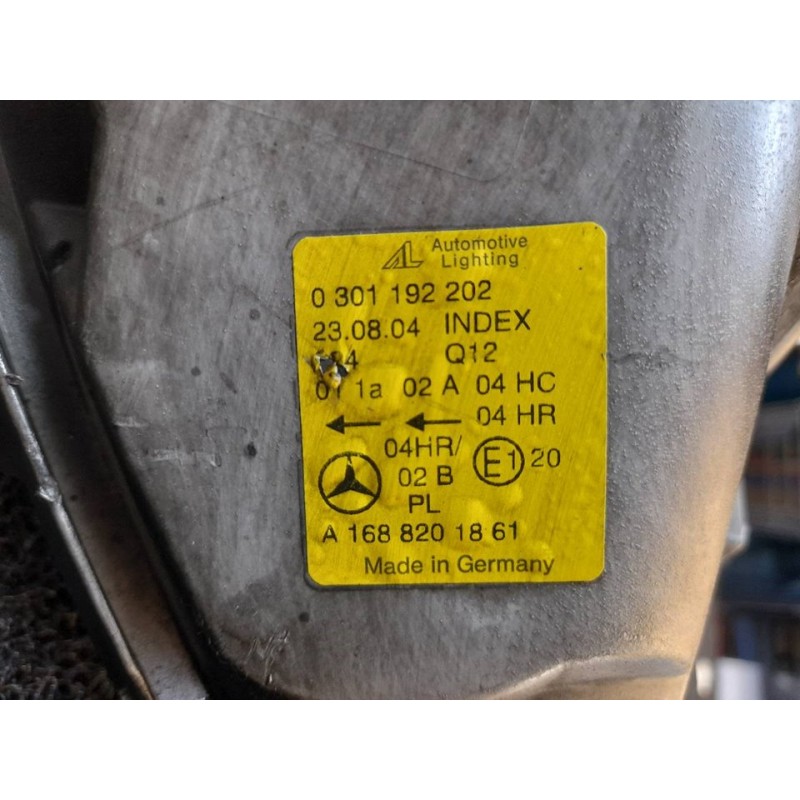 Recambio de faro derecho para mercedes-benz clase a (w168) 170 cdi (168.009) referencia OEM IAM A1688201861 2