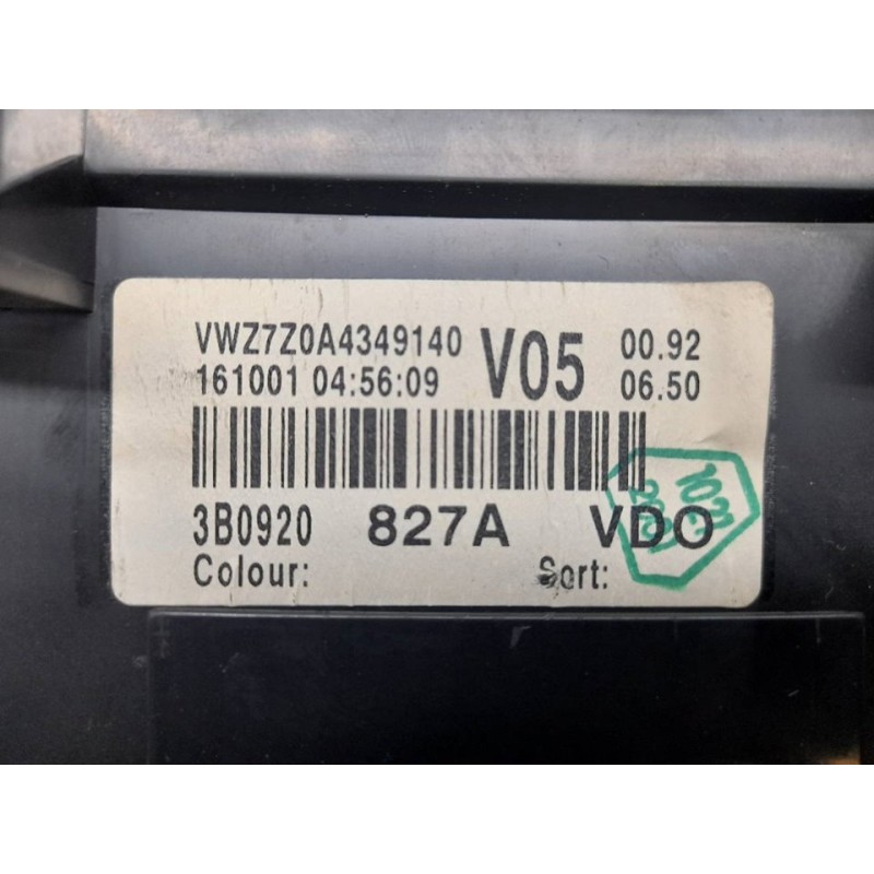 Recambio de cuadro instrumentos para volkswagen passat berlina (3b3) highline referencia OEM IAM 3B0920827A 110080198002 VDO 5