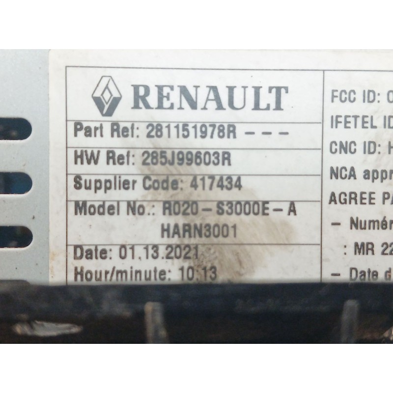 Recambio de sistema audio / radio cd para dacia sandero iii stepway comfort referencia OEM IAM 281151978R - Rojo 2