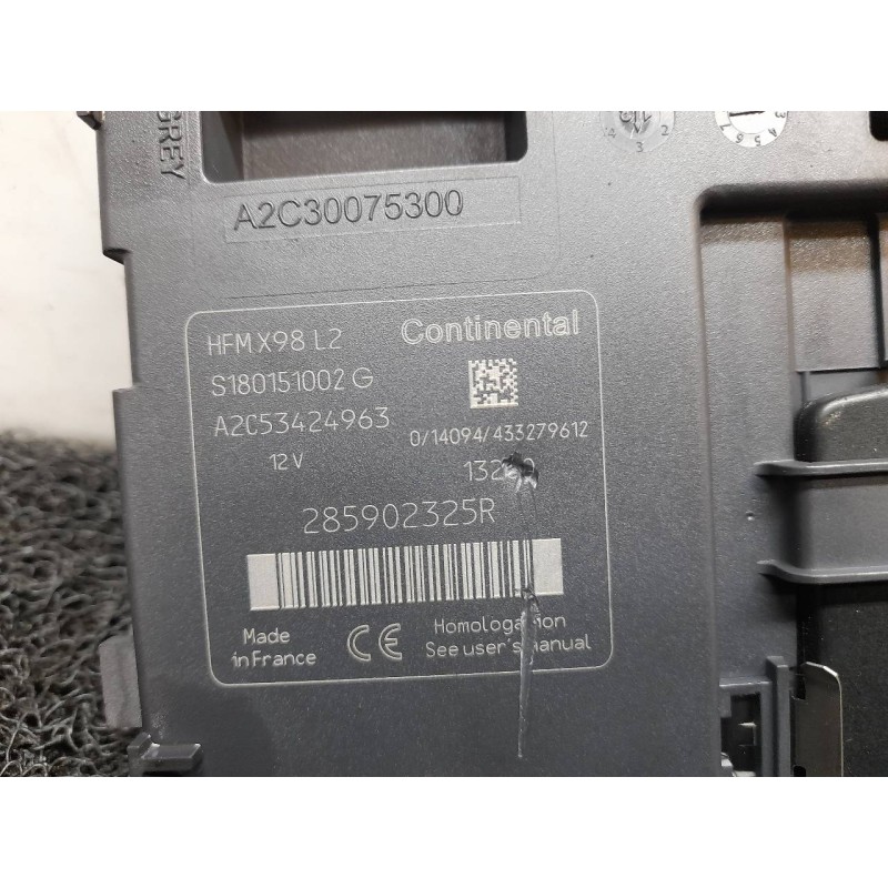 Recambio de antirrobo / llave contacto para renault clio iv technofeel referencia OEM IAM 285902325R S180151002G A2C53424963 - Gris 2