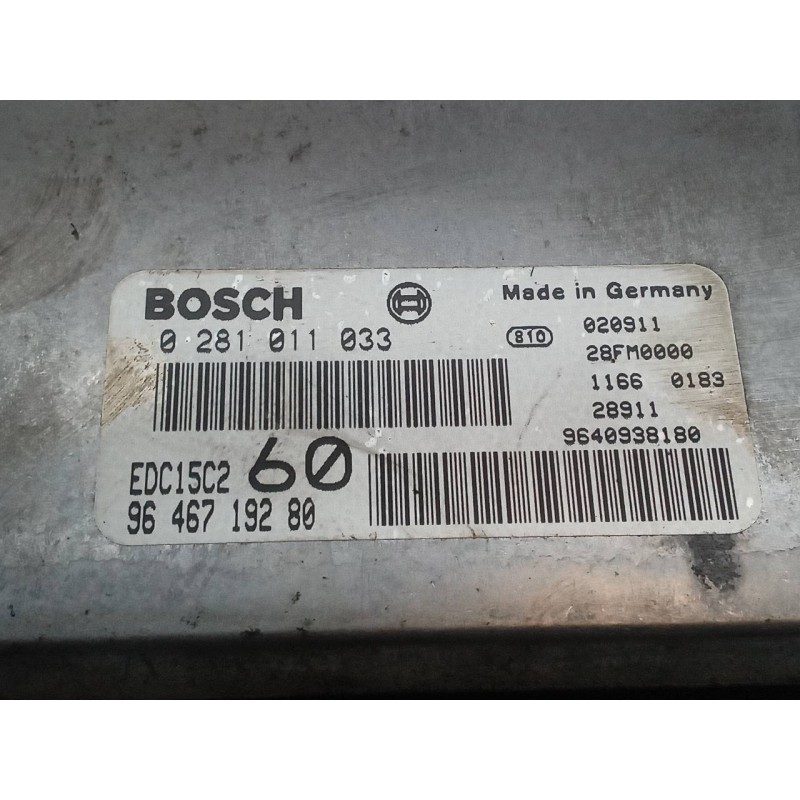Recambio de centralita motor uce para peugeot 807 sv referencia OEM IAM 0281011033 9646719280 BOSCH 3