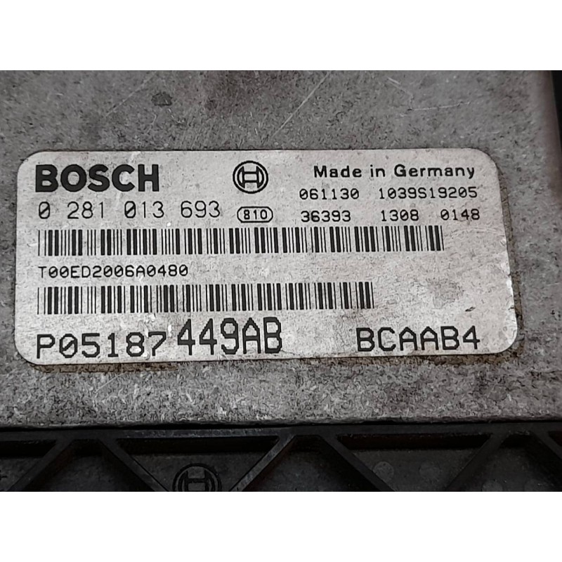 Recambio de centralita motor uce para dodge caliber sxt referencia OEM IAM P05187449AB 0281013693 BOSCH - Blanco 3