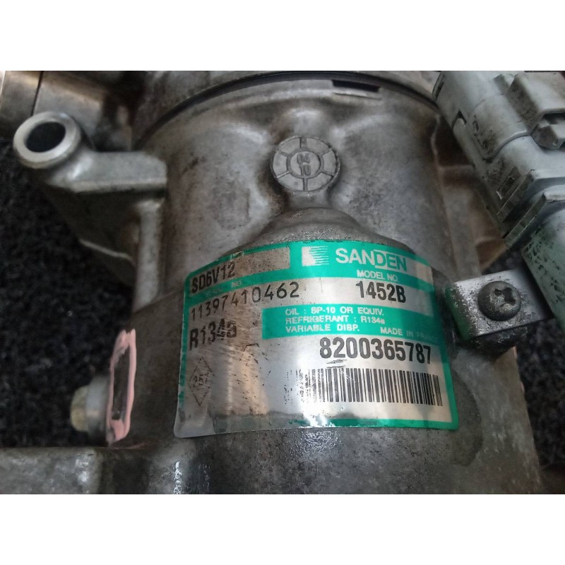 Recambio de compresor aire acondicionado para renault modus confort dynamique referencia OEM IAM 1452B 8200365787 2